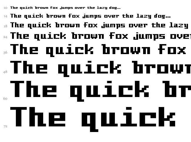 Pixel Intv font waterfall